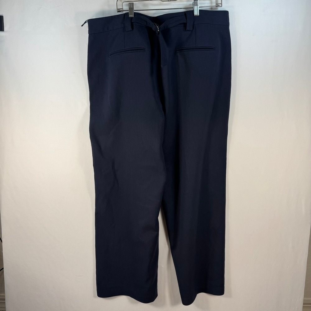 Marks and Spencer Navy Blue Wide Leg Trousers Size 16 US T59 1316T - Picture 3 of 9
